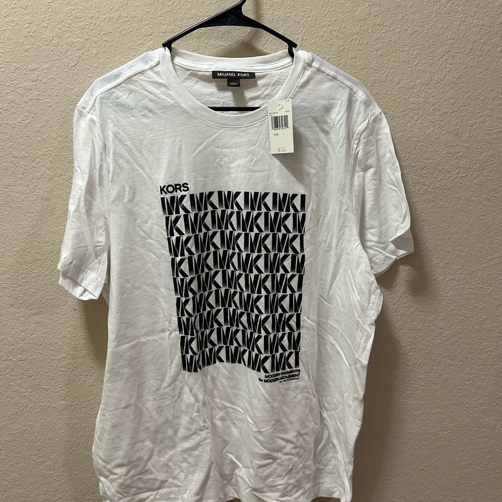 Michael Kors White and Black Logo T-Shirt